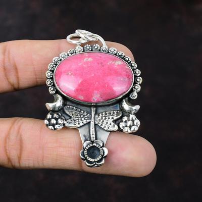 Thulite Pendant Handmade Elegant Jewelry 925 Sterling Silver Pendant Dragonfly Jewelry Gemstone Pendant Gift For Women Healing Stone Pendant
