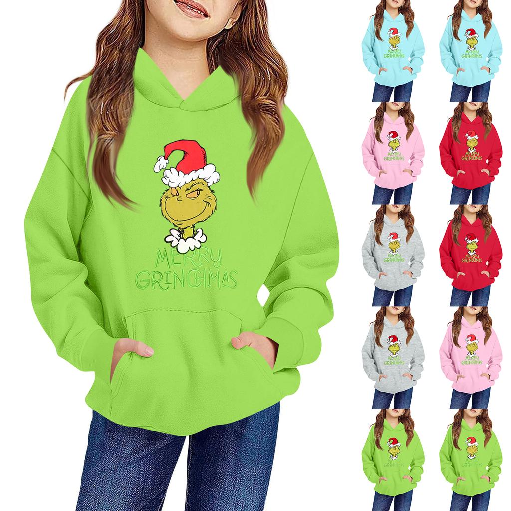 Children's Long-sleeved Loose-fitting Pullover Hoodie With Drawstring And Solid Color