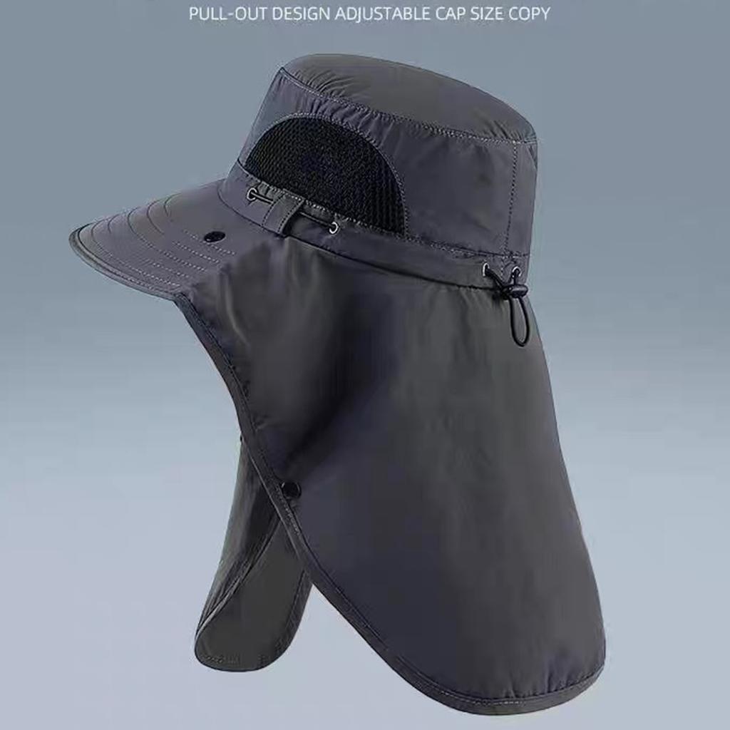Outdoor Sun Hat UV Protection Hunting Fishing Cap for Men Women Hiking Camping Visor Bucket Hat Neck Flap Fisherman Hat