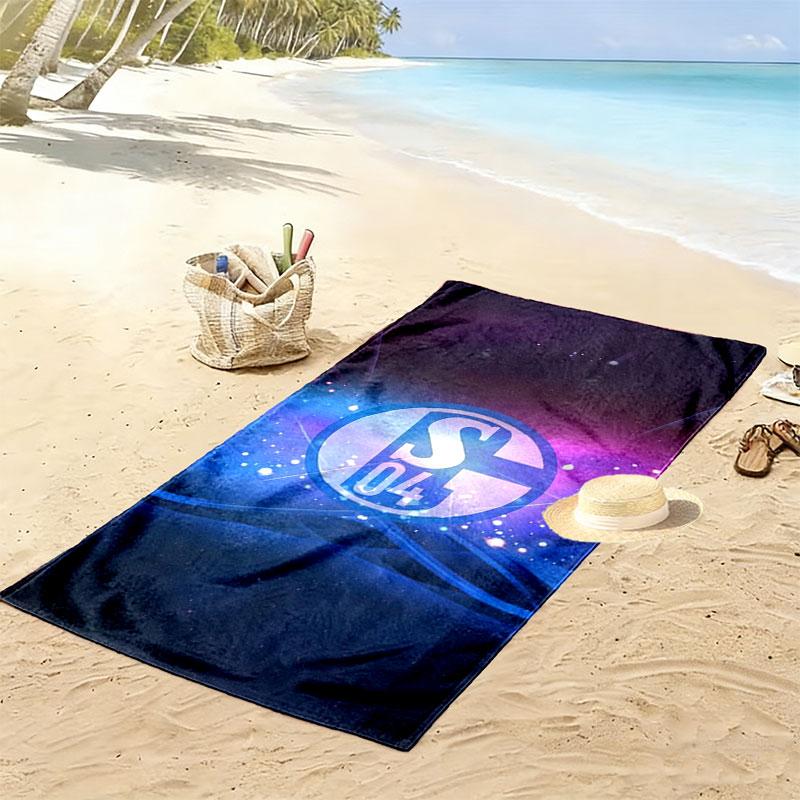 Asciugamano da Spiaggia Stampato FC Schalke 04, Asciugamano Grande Morbido ad Asciugatura Rapida per Spiaggia Campeggio Nuoto