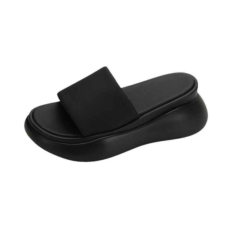 Thick-soled slippers women's summer 2025 new original niche beach slope heel sandals wear high heels