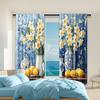 2 Pcs, Versatile Polyester Transparent Curtains for Home Decoration Lemon Still Life with Elegant Vases for Use In Bedrooms and