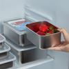 Japanese 304 Stainless Steel Food Storage Box with Sealed Lid for Refrigerator