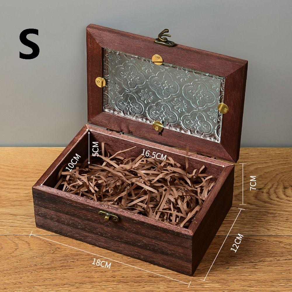 Vintage Wooden Storage Box Crabapple Flower Photo Storage Box Gift Jewelry Box  Trinket