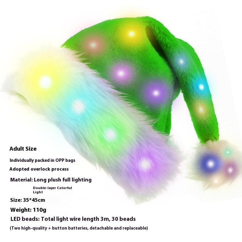 Christmas Decoration Supplies, High-end Christmas Short Plush Hat, Christmas Supplies Adult Christmas Hat Party Dress-up