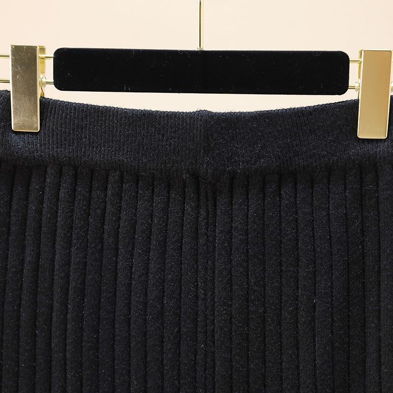 Women's Autumn and Winter Solid Colour High Waist Hip Skirt Short Half-body Skirt