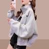 2025 Women's Casual Plus Size Fleece-Lined Baseball Jacket - Spring/Autumn Loose Cardigan Top