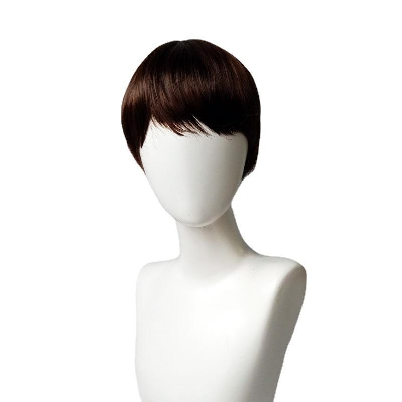 Synthetische kurze Bob-Perücke mit Pony, gerade braune Perücken für Damen, Party, Cosplay, täglicher Gebrauch, hitzebeständige Faserperücke