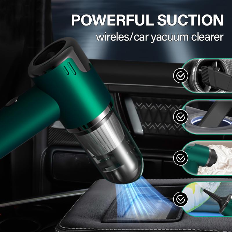 Car and home dual-purpose cordless vacuum cleaner, 3-in-1 rechargeable powerful handheld vacuum cleaner, 2000*2 battery