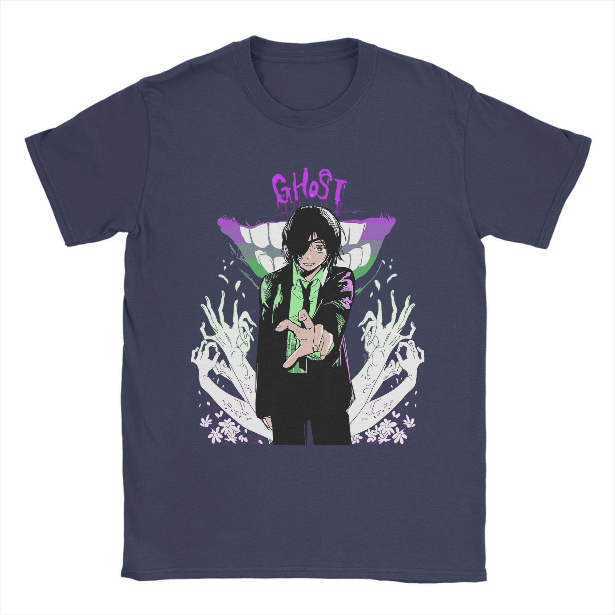 

The Ghost Denji Chainsaw Man Anime T-Shirt Beach Pure Cotton T-Shirts For Man Fashion Design Tshirt Short Sleeve Classic Tops 4XL
