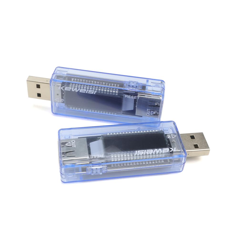 USB Tester Current Voltage Capacity Meter 4-20V 0-3A Timer KWS-V20 Blue USB Meter Portable PnP for Battery Charger Power Bank