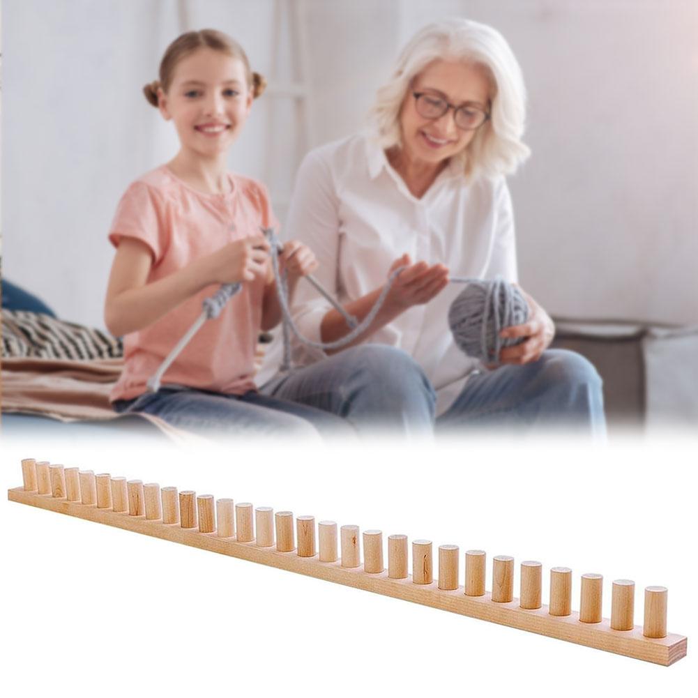 Wooden Loom Frame,Chunky Yarn Blanket Looms,Adjustable Size Hand Knitting Kit,Beginner Friendly Portable Sturdy Weaving Looms