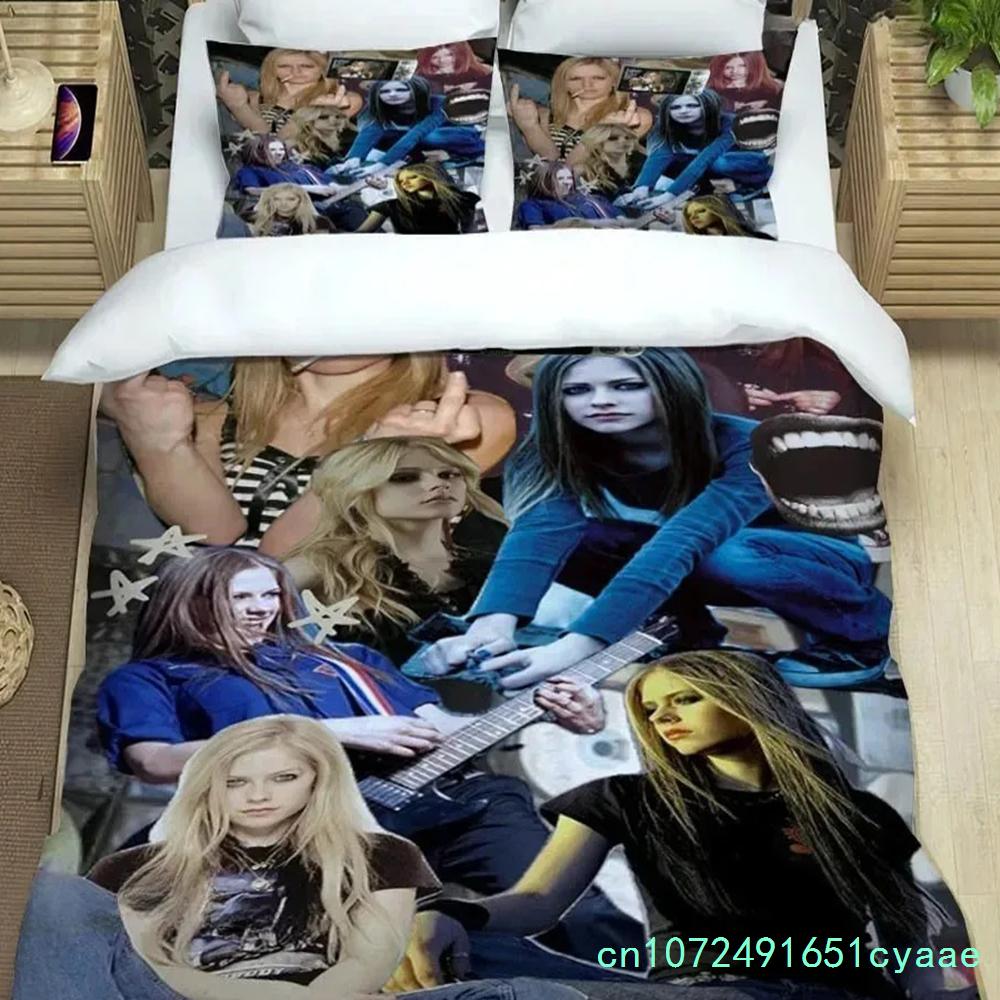 Musik Sängerin Avril Lavigne Bettbezug Kissenbezug Bettwäsche Set Erwachsene Jungen Mädchen Schlafzimmer Dekoration Geschenk Einzel Doppel King Size