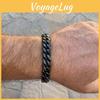 Armband Schwarze Kette Miami Curb Für Männer 612mm Klobige Edelstahl Cuban Link Kette Armband stilvoller Punk Herrenschmuck