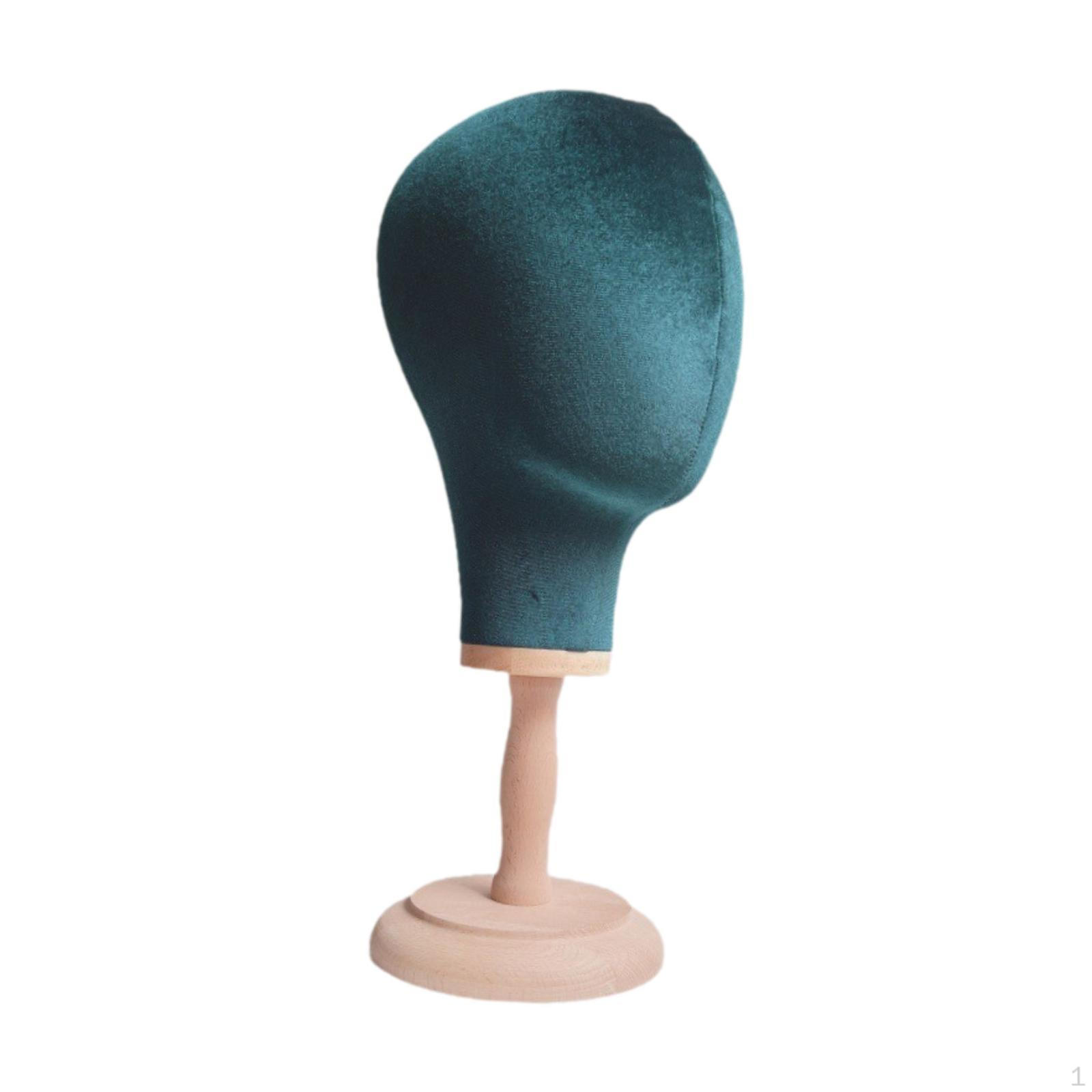 

Манекен-голова для демонстрации Портативный дизайн Окружность 54 см Деревянная основа для обучения парикмахеров и салона темно-зеленого