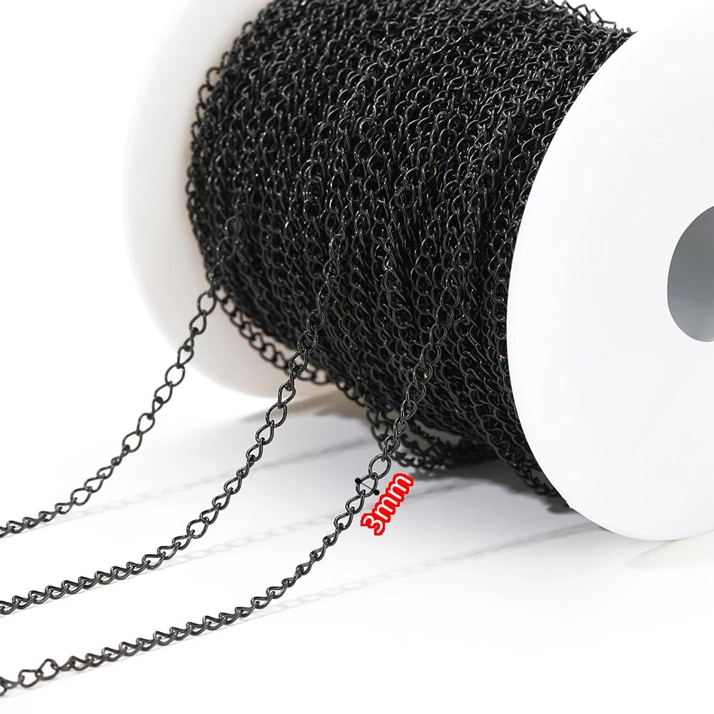 5 Meters Stainless Steel Rose Gold Necklaces Extension Tail Chain Bulk Bracelets Extender Chains for DIY Jewelry Making Supplies