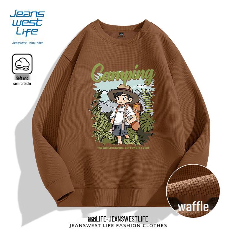 

JEANSWEST LIFE Men s Casual Crewneck Long-Sleeve Sweatshirt 3XL