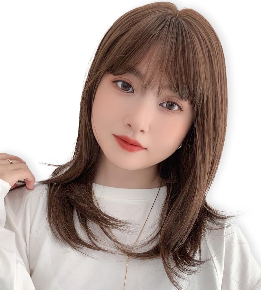 [BrightLala] Bare Skin Wig, Medium Curly Wig, Women s Medical Full Wig, Bamboo, hf1889-UB-M