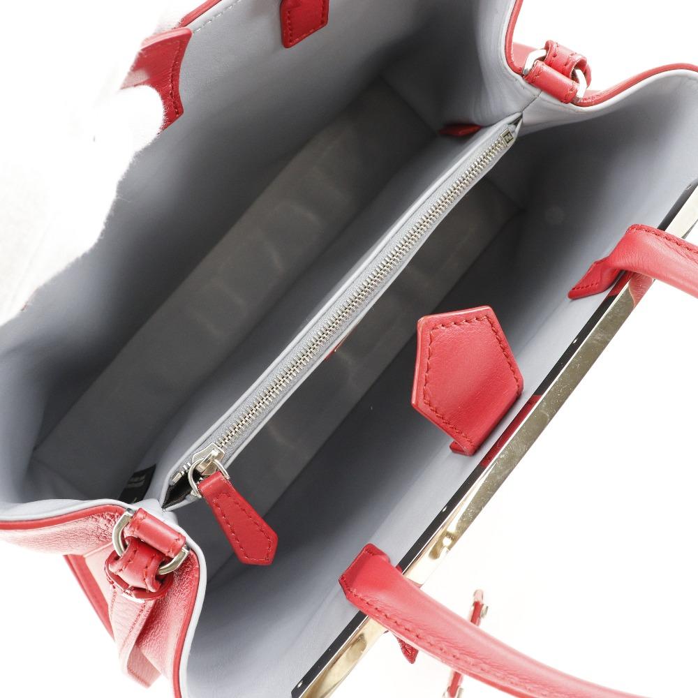 Fendi Poșetă Petite to Jules 8BH253 2WAY Umăr Roșu Piele de Vițel Femei Folosit