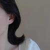 Mini Heart Earrings for Girls - Exquisite Japanese Korean Style with Small Diamond Accent