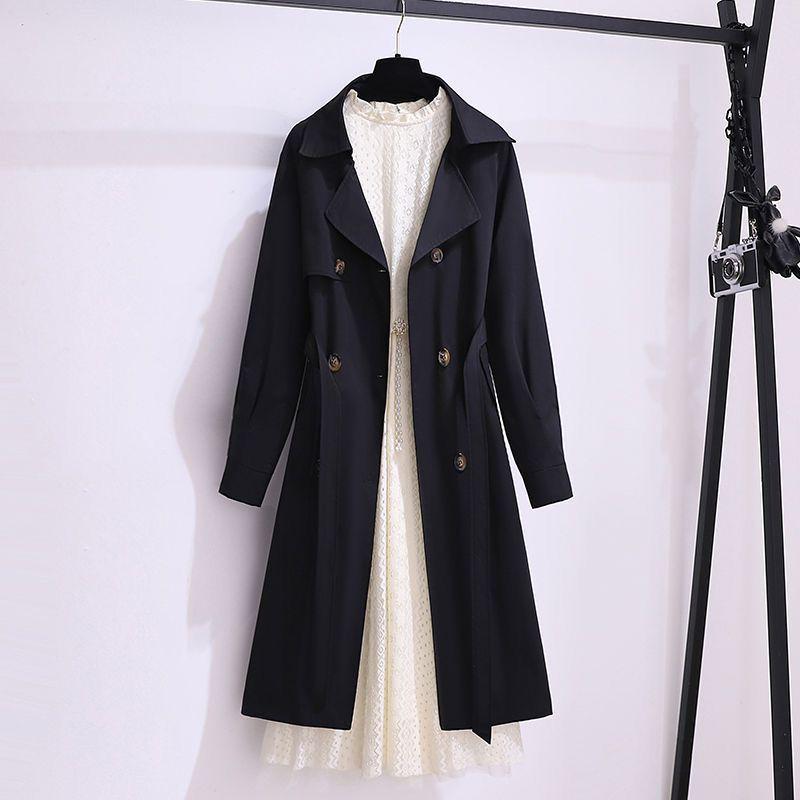 British Style Cotton Trench Coat - Women's Trendy Spring/Autumn Mid-Length, Petite, Slimming, 2025 Collection.