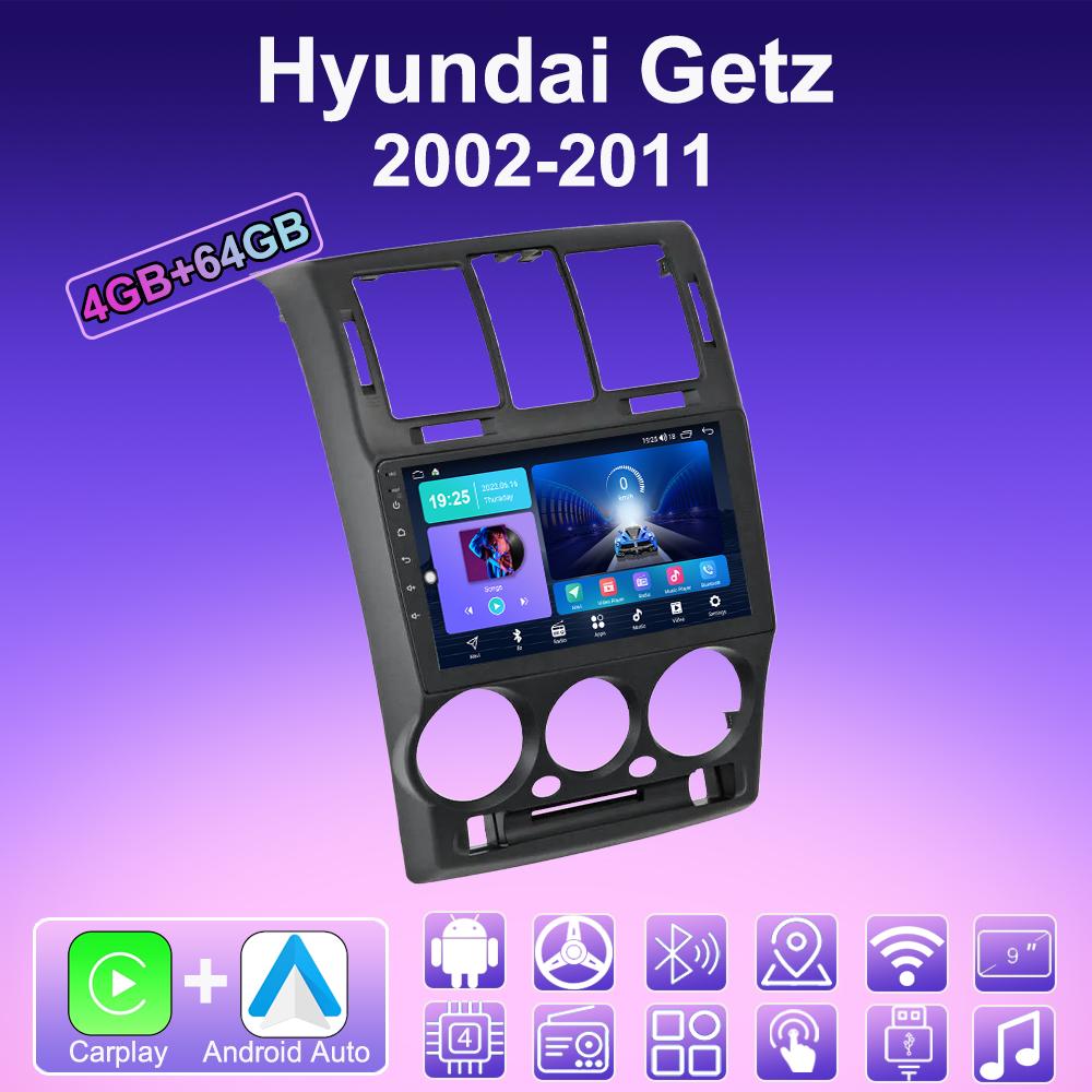 

2 DIN Android Carplay Car Radio For Hyundai Getz 2002-2011 Multimedia Player Head Unit Stereo GPS Navigation BT WIFI 4+64GB 1+16GB,B