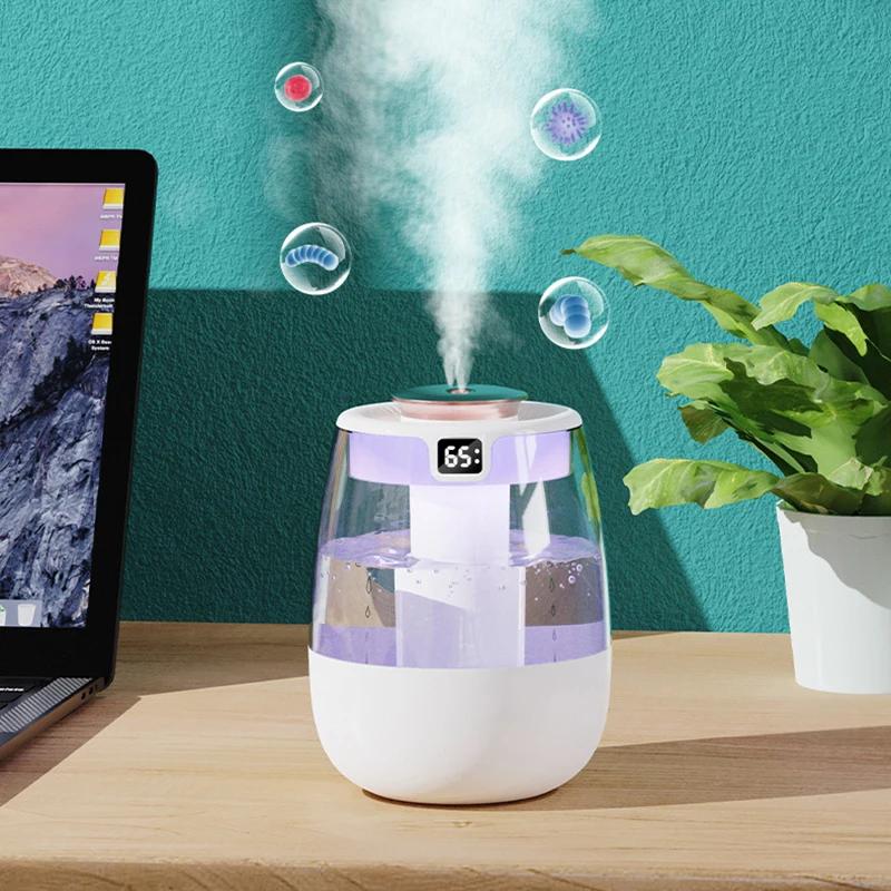 

Portable Air Humidifier 1300ml Humidifier Large Spray Aromatherapy Machine Digital Display With Light Desktop Office Room белый