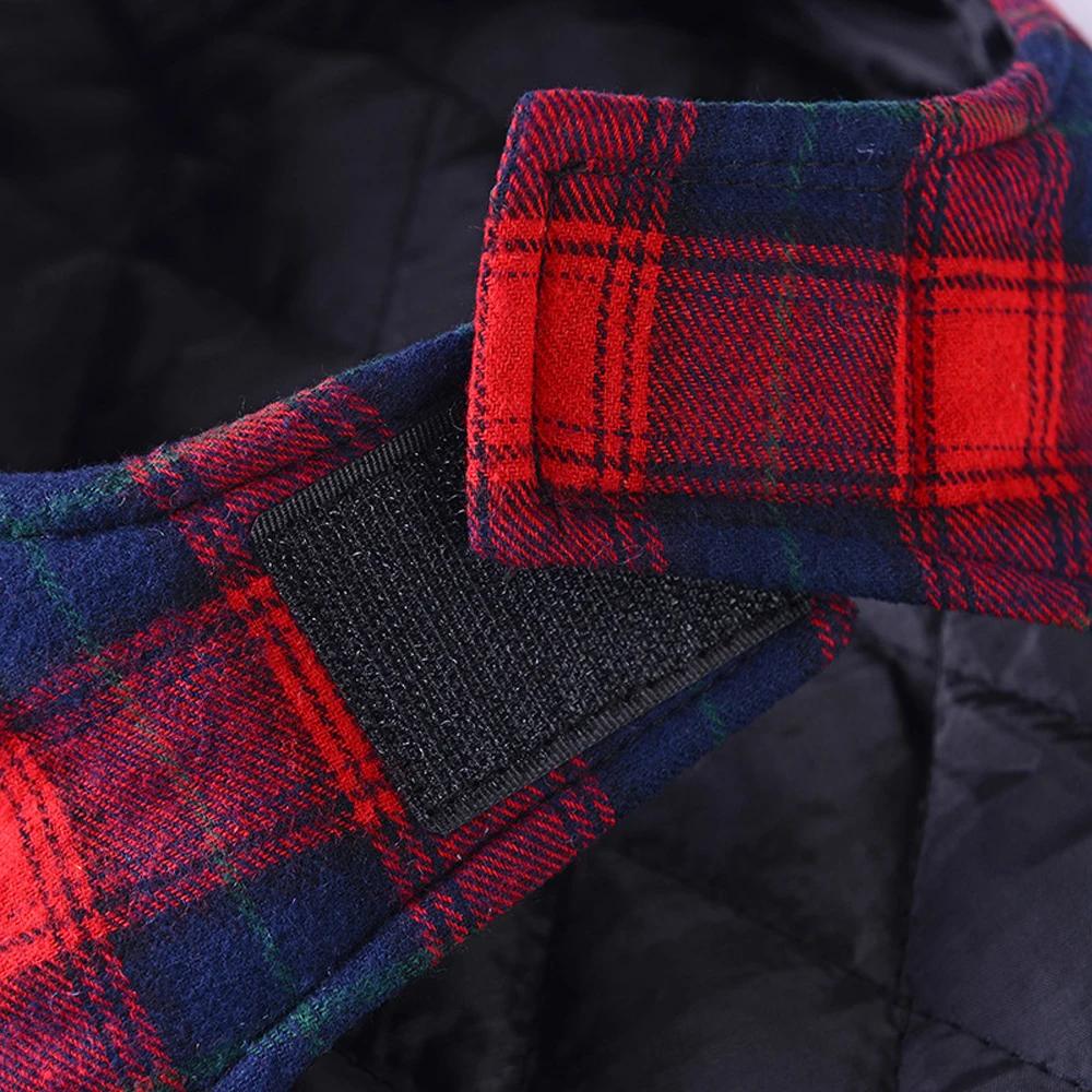 Pet Dog Cotton Vest Coat Plaid British Style Plaid Pet Vest Winter Coat Warm Dogs Apparel Jacket For Cat Small Medium Dog