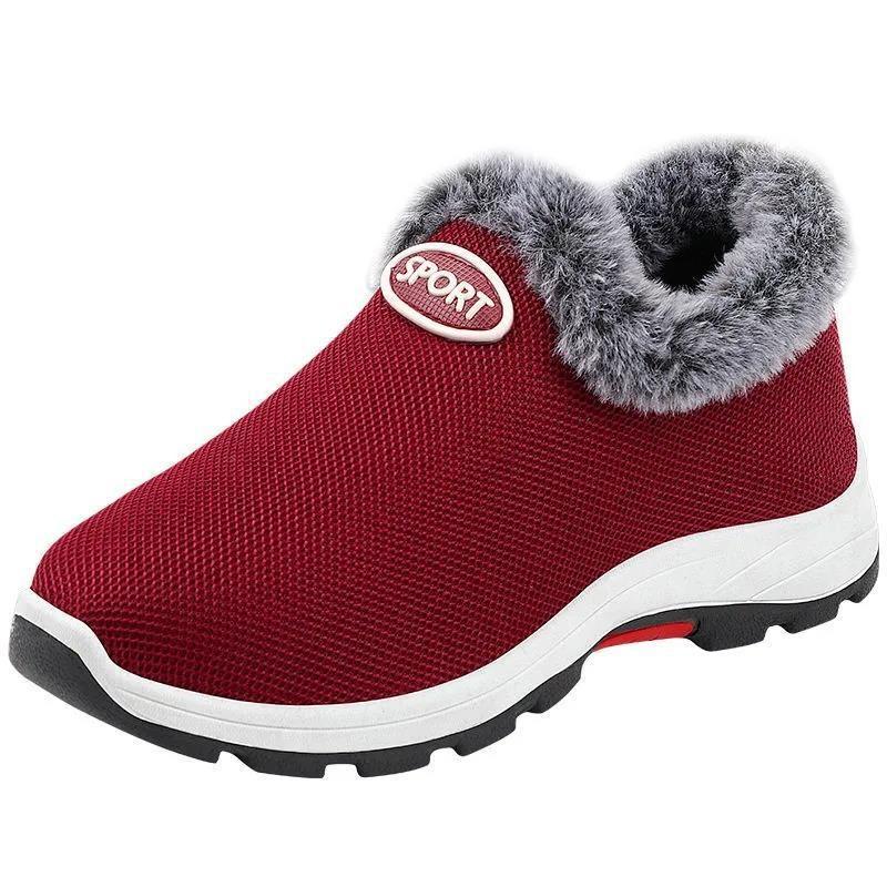Women's Winter Cotton Shoes, 2025 New Old Beijing Cloth Shoes, Fleece Lined Thickened Sneakers for Middle-aged & Elderly, Soft Sole Warm Mom Shoes