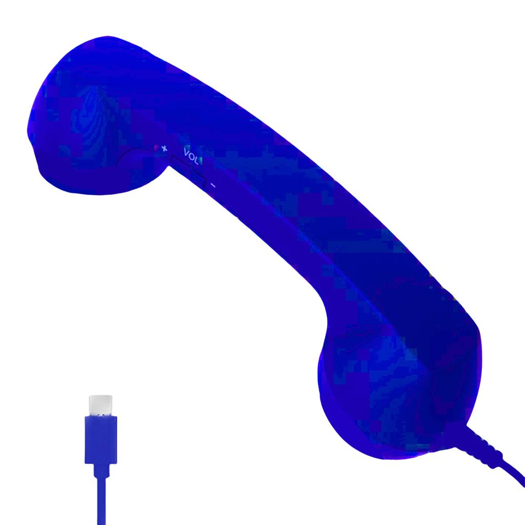 Retro Telephone Handset with Volume Slider USB-C Interface Wired Telephone Headphone for Cell Mobile Smartphones Tablet Laptop