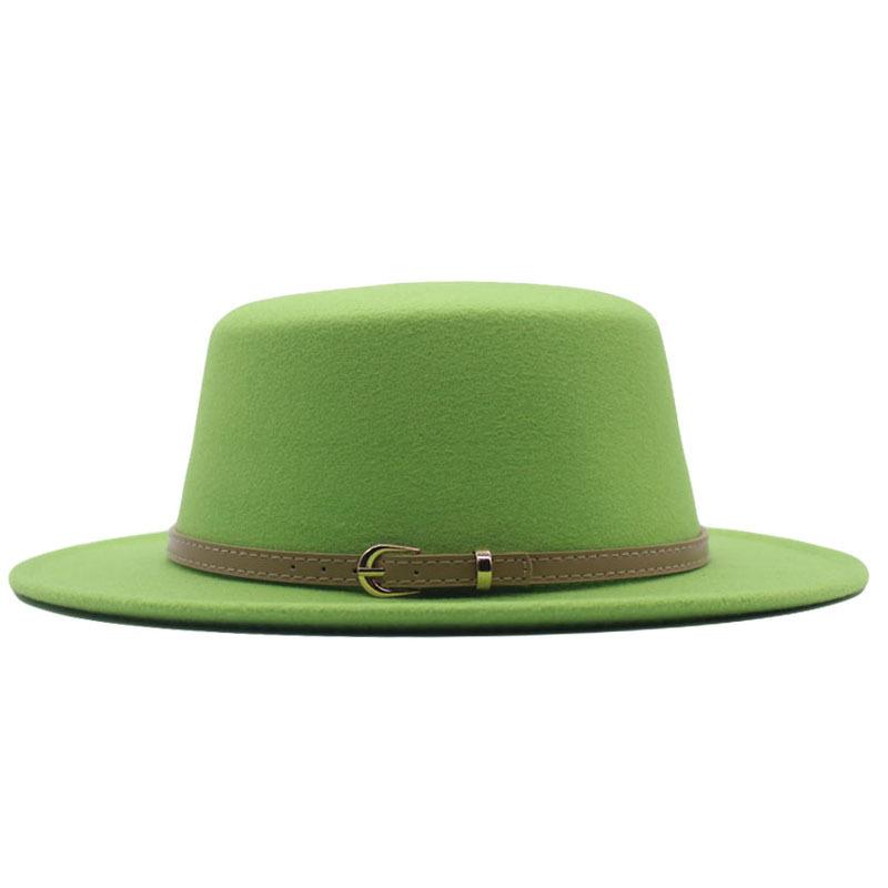 British Hat Retro Woolen Hat Wide Brim Flat Top Top Top Hat Simple Autumn and Winter Hat Trendy Sun Hat Felt Hat