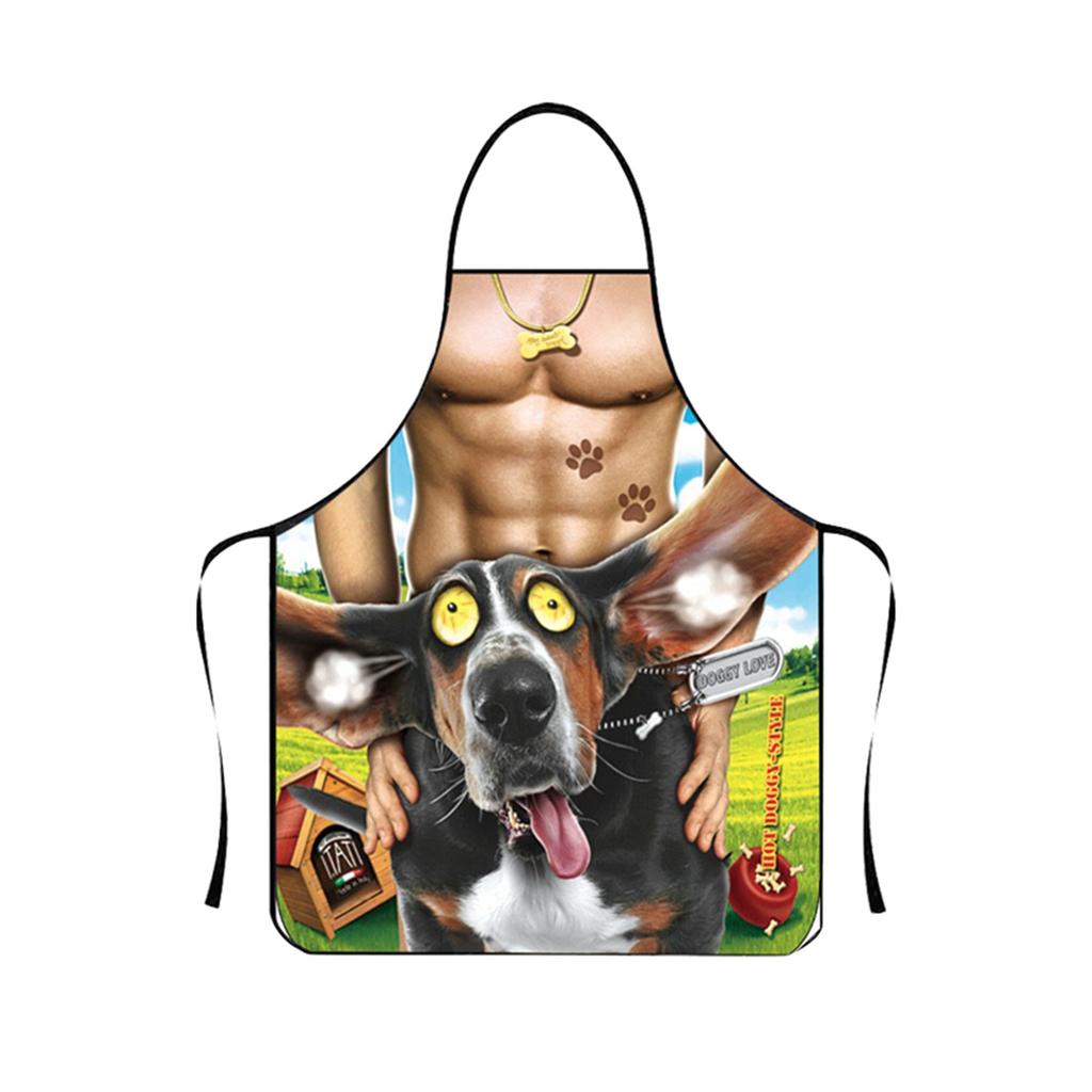 Strong Men, Sexy Women's Aprons, Creative Abs, Funny Waist, Men's Home Waterproof Personalized Muscle Cover.