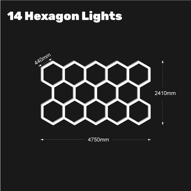 Hexagon LED Car Garage Light Assemble Ceiling Honeycomb Workshop Tube Lamp Auto Washingroom Repair Warehouse Lighting AC110/220V