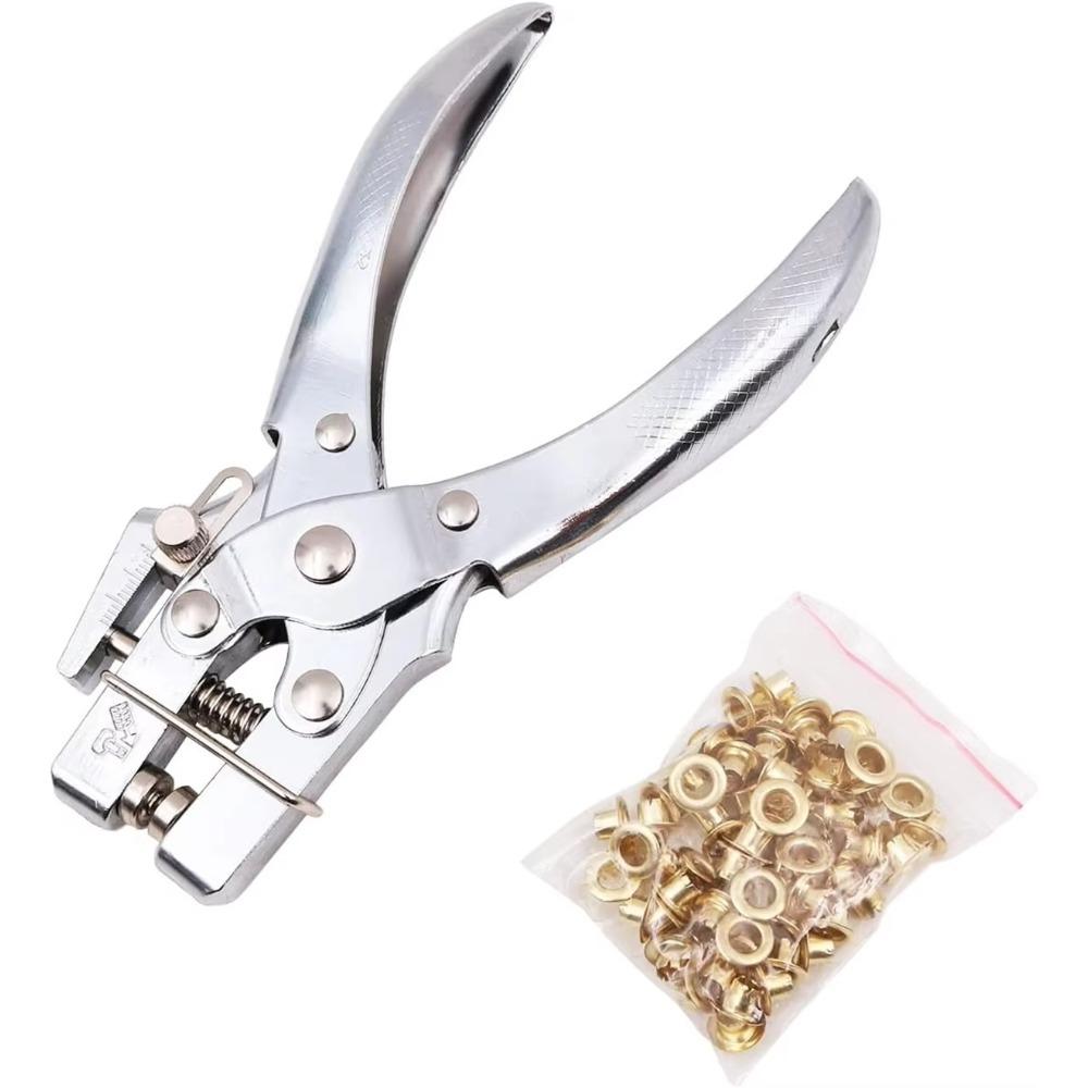 Fit For Shoes Bag Belt Scrapbooking Eyelets Set Brass Eyelets With Multifunctional Pliers Kit Genuine Leather Grommet Round Eye Rings