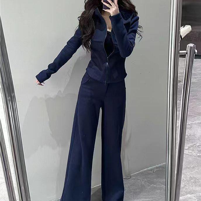 

2025 Весенний Повседневный Спортивный Костюм для Миниатюрных Женщин - Стильный и Неподвластный Времени L синий