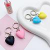 Stylish Love Heart Keychain Eye Catching Key Chain Bag Charm Decorations Fashionable Metal Pendant for Backpacks