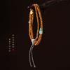 New Chinese-style Olive Pit and Bamboo Knot Bracelet, Yanyuan Agate Pixiu Decorative Piece, Multi-loop Hand Bracelet, Traditional Chinese Style Long