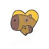 Adorable Capybara Prankster Brooch: I Love Hugs Fashion Badge