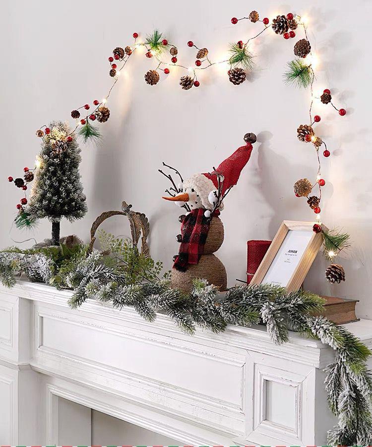 LED Christmas Fairy String Lights with Pine Cones and Bells for Tree and Holiday Decor