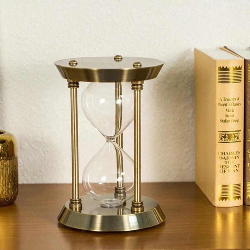 Vetrino da clessidra vuoto vintage europeo fatto a mano, clessidra in vetro, timer in metallo creativo, orologio a sabbia, fai da te, decorazione per la casa, per il desktop, regali