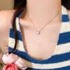 Micro-inlaid Zircon Sugar Cube Titanium Steel Necklace Women's Light Luxury Niche Design Sense Clavicle Chain Fashion Neck Chain