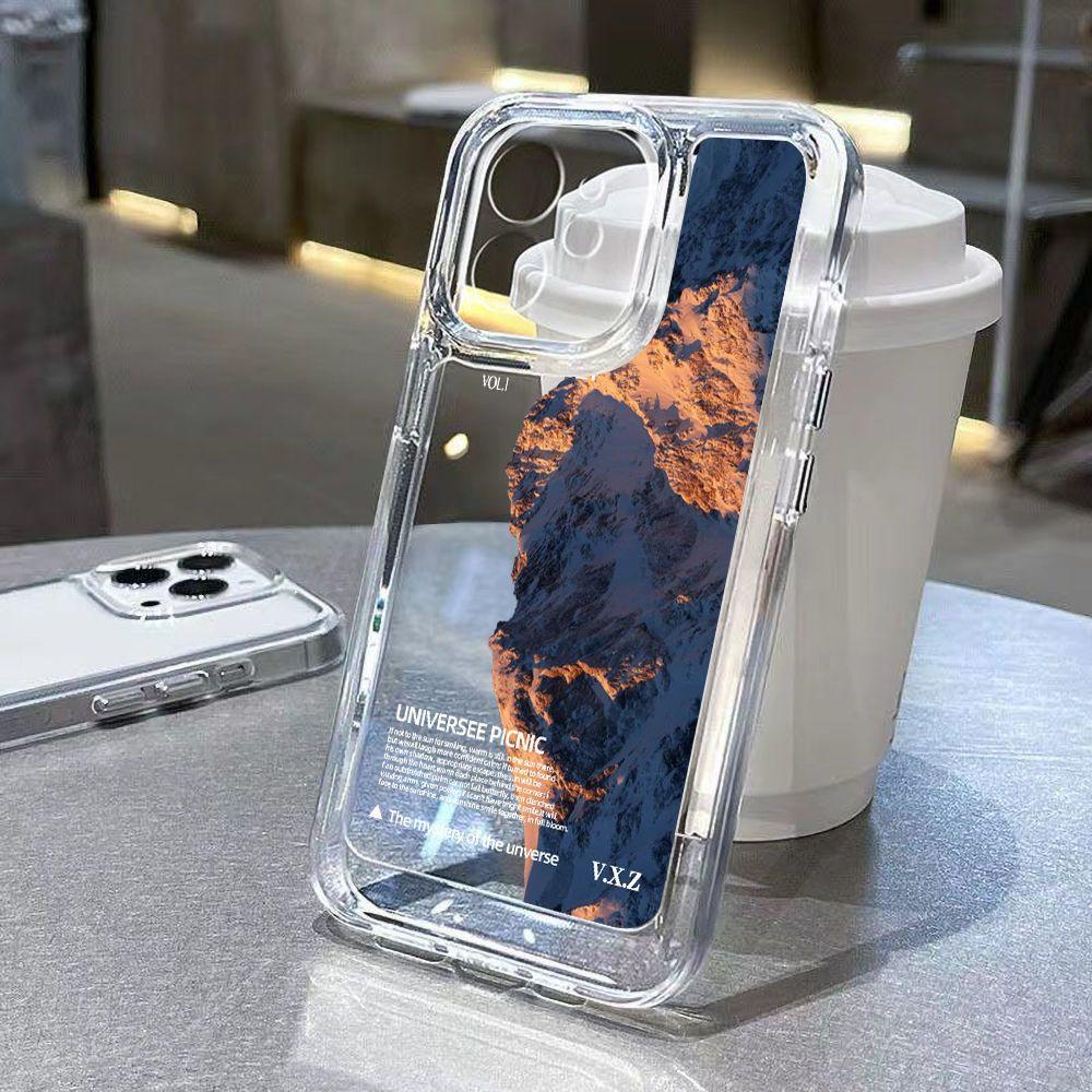 Dark Purple Snow Mountain Ins Wind Applicable iPhone17pormax Mobile Phone Case 16pro Apple 15 All-inclusive 13/14