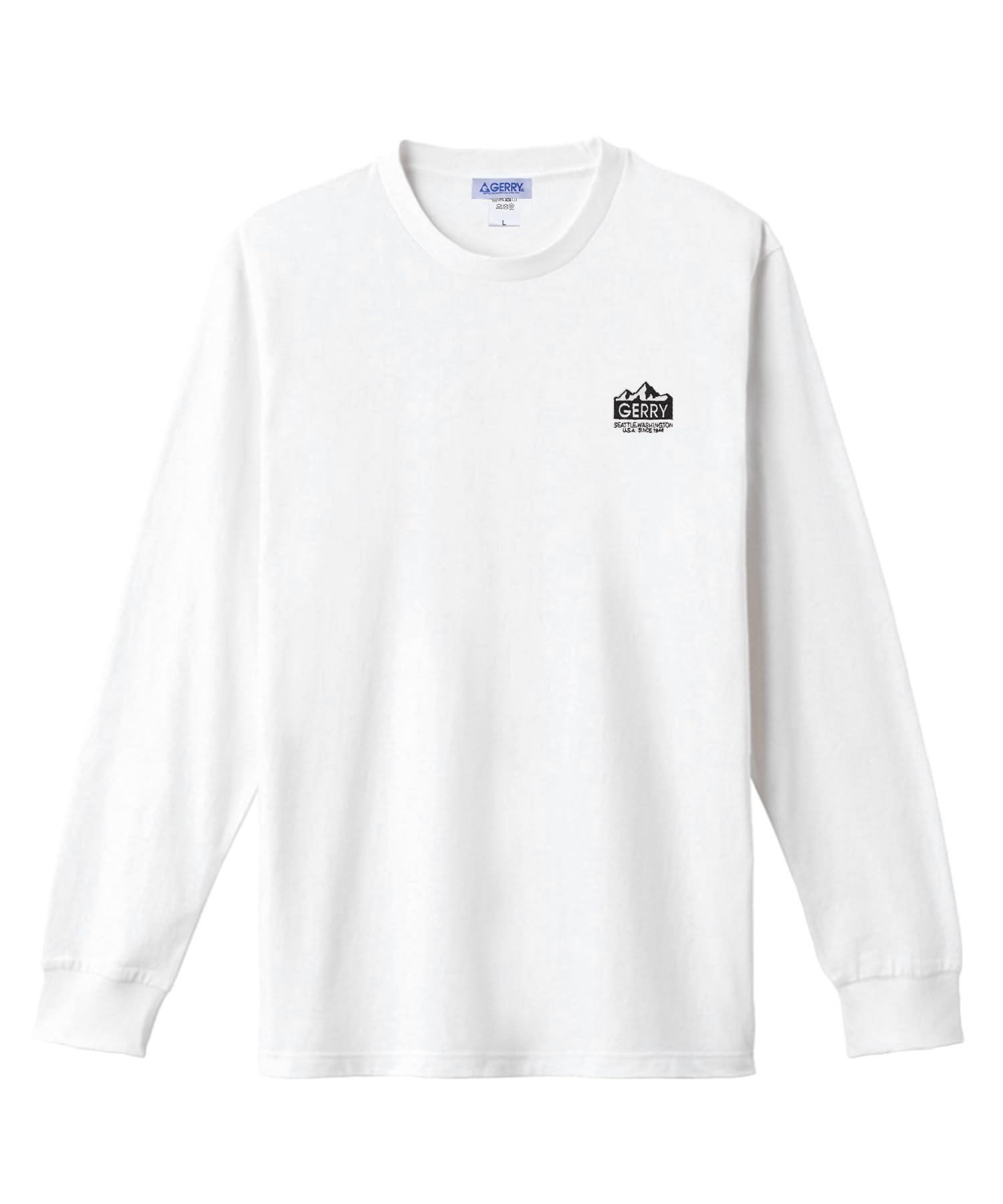 

[IMPROVES] Casual [GERRY] Custom-Made MT Embroidered Long Sleeve T-Shirt, Men s, White