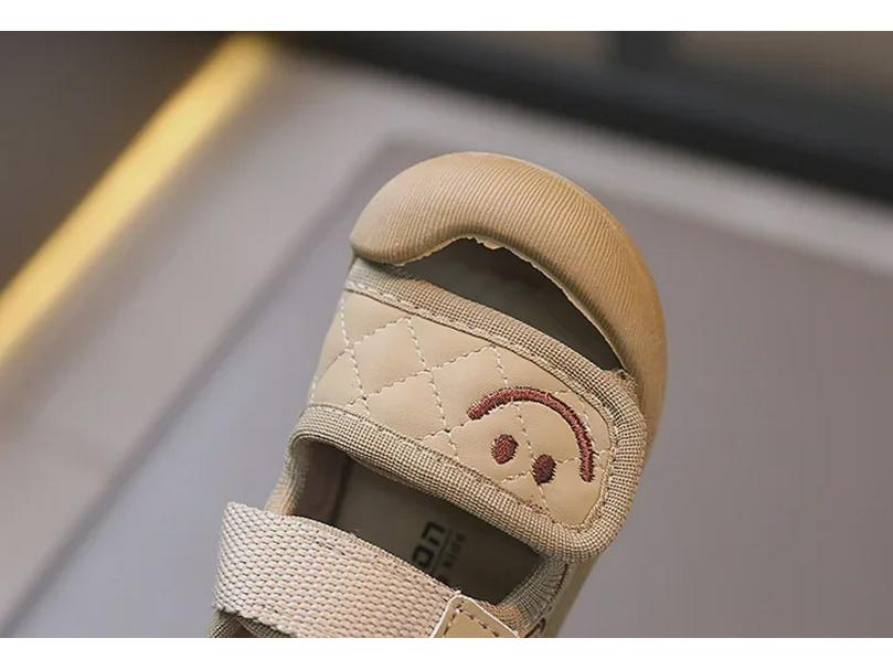 Sandálias Baotou para Criança com Cara Sorridente (0-2 anos) - Sapatos de Bebê Anti-Chute para Meninos e Meninas