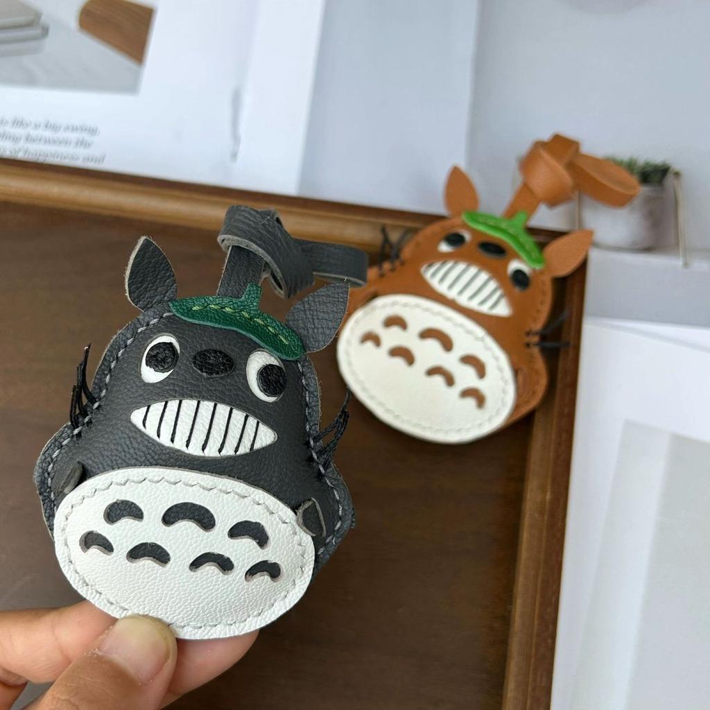 Handmade Sheepskin Chinchilla Real Leather Bag Charm KeyChain Kawaii Animal Bags Backpack Charms Couple Jewelry Bag Accessories