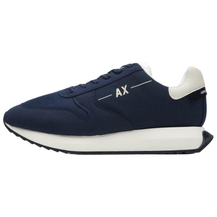 Emporio Armani Round Toe Lace-Up Casual Shoes Men sneakers Navy-Blue XUX209XV812N1518 42.5