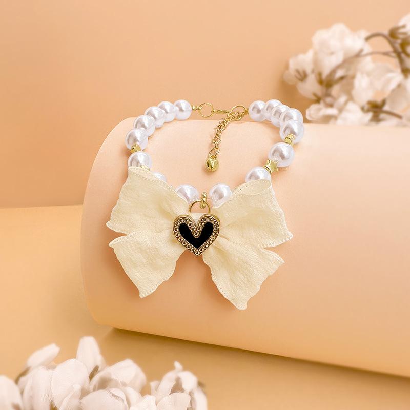 

Cat Specific Pearl Necklace Collar Neck Accessories Scarf Pet Dog Ornaments S