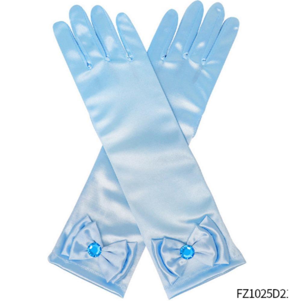 Accessori Principessa Autunno/Inverno Natale Guanti con Fiocchi Giallo Azzurro e Viola