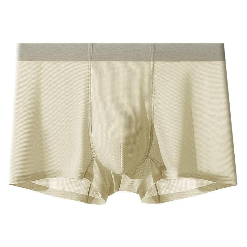 Large Size Men's Summer Thin New Cordyceps Antibacterial No Trace Ice Silk Breathable Quick Dry Flat Angle Underwear