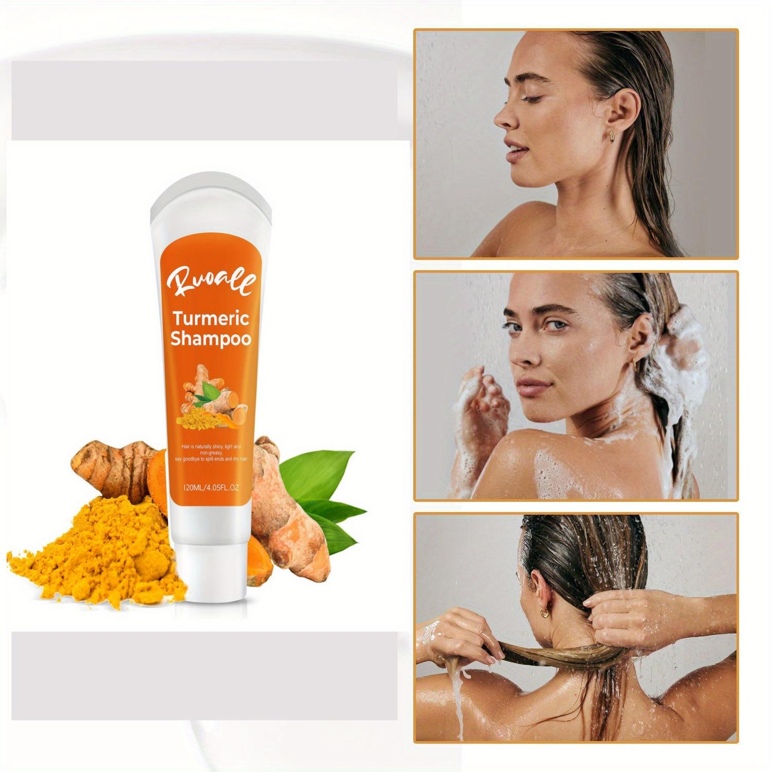 

Шампунь с куркумой очищает и устраняет сухость волос 120ml